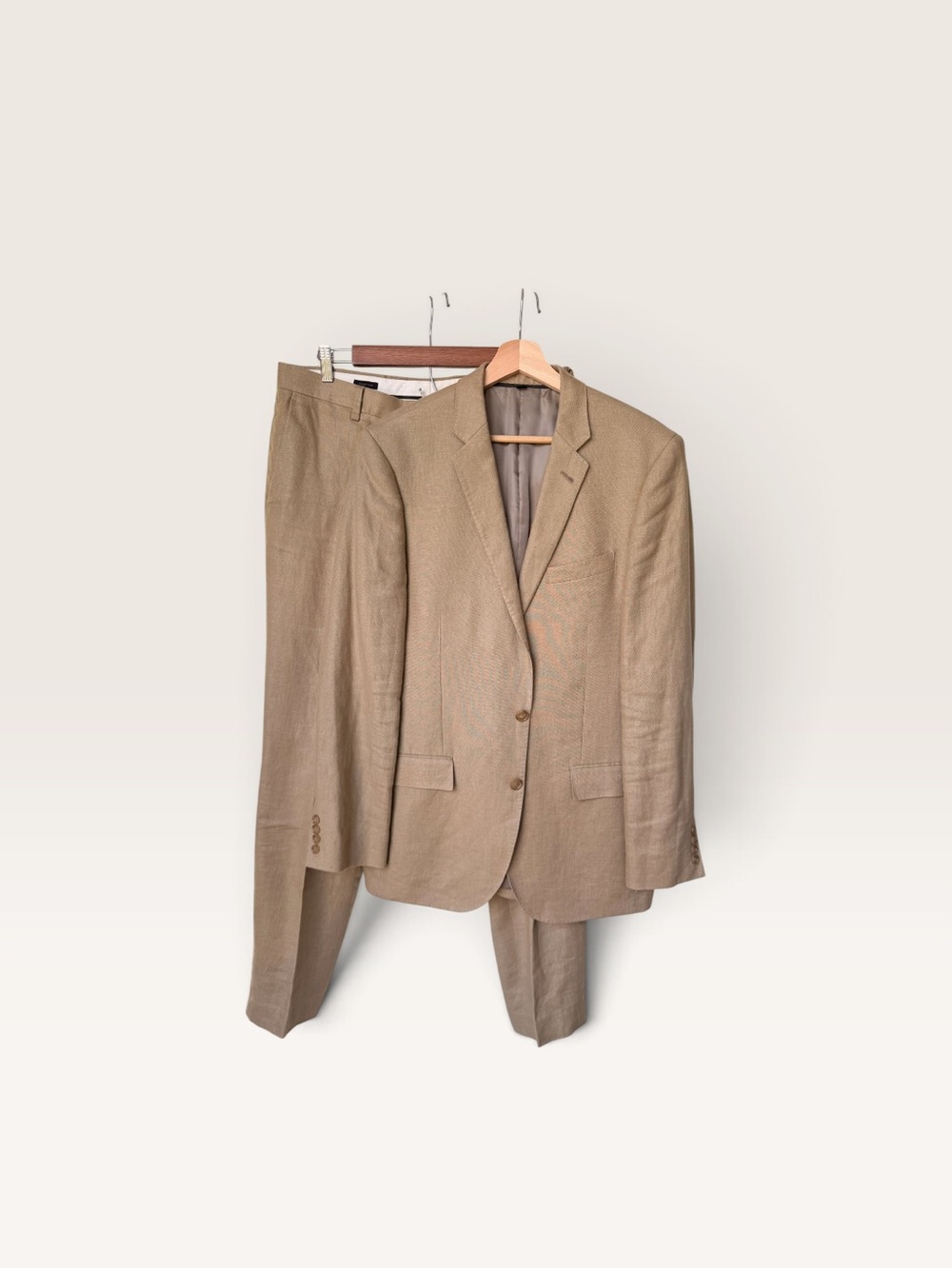 J.Crew Full Ludlow Linen Suit in Camel Tan Pants/Jacket, size 40 L Baird McNutt